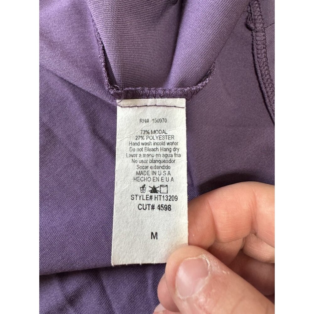 Anthropologie Lavender Field Twist Front Shirt Short Sleeves Lavender Sz Medium - Picture 6 of 7